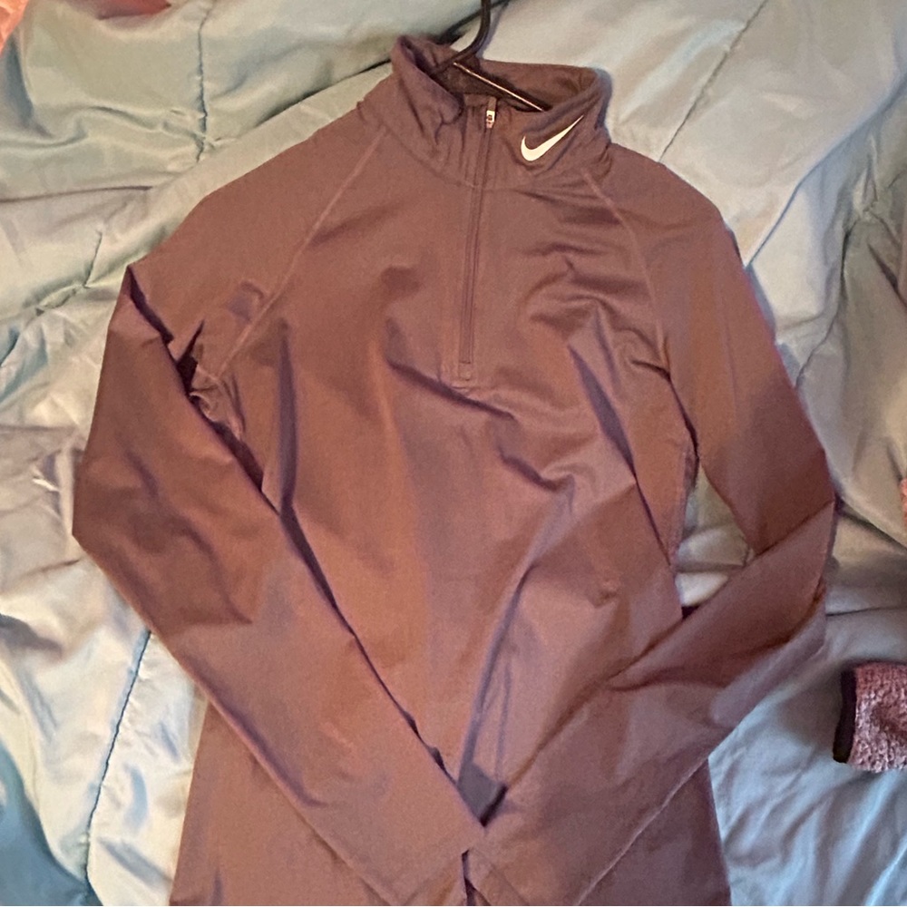 Grey nike pro combat half zip
